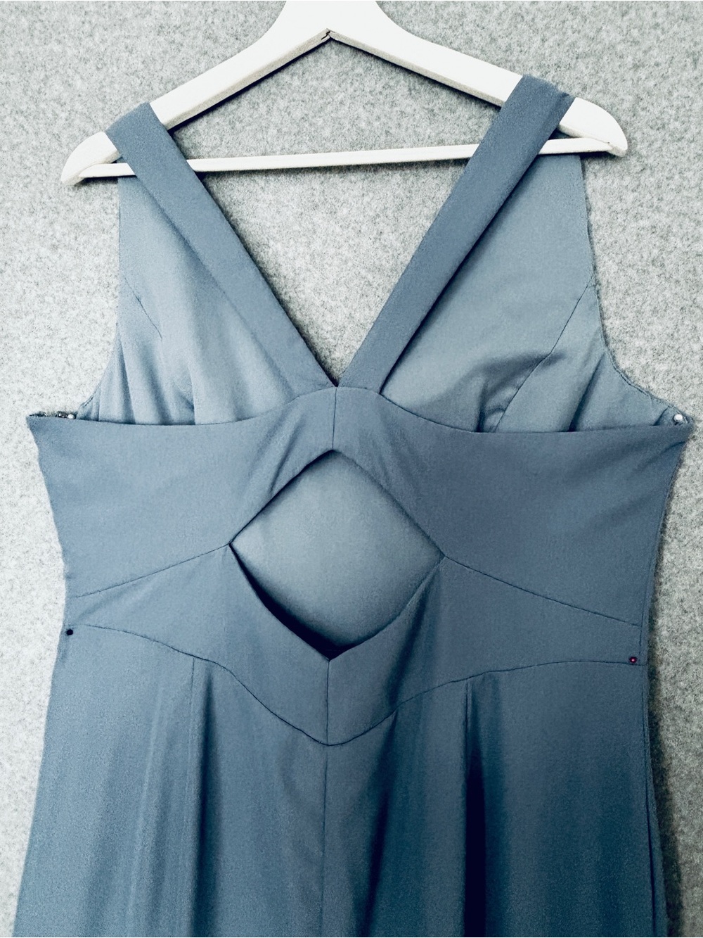 Bella V-Neck Floor-Length Women Formal Dress Lakespur Blue 20W - Picture 5 of 9